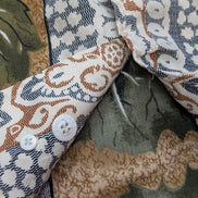 Chemise hawaïenne Bay creek Hawaii feuilles kaki manches courtes taille M #677 h