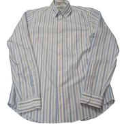 Chemise L.L Bean blanche à rayures bleu taille S #222msch