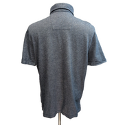 Chemise Nautica L gris coton piqué logo bleu manches courtes polo shirt
