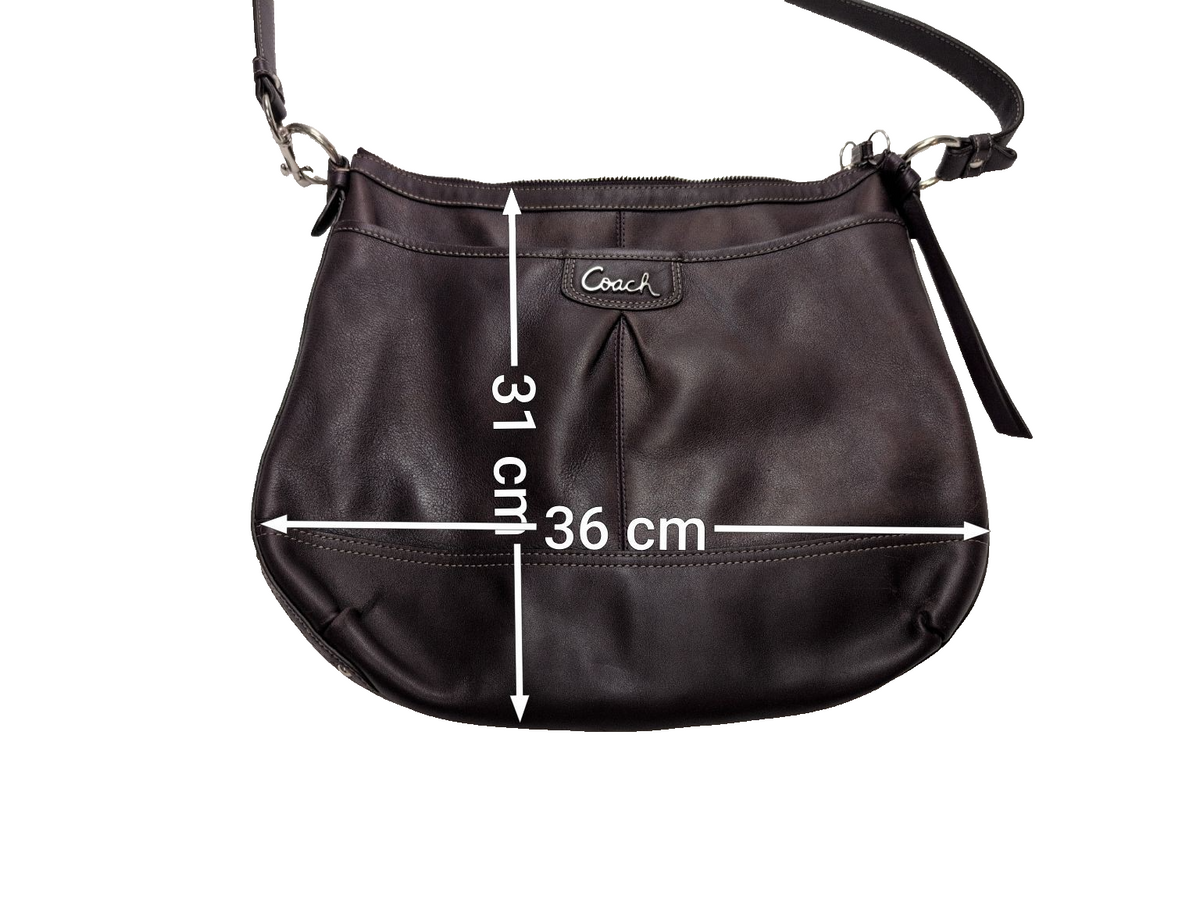 Sac Coach cuir bordeaux rouge vin bandoulière 36 cm très bon état