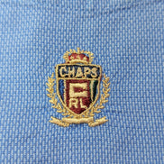 Chemise CHAPS vintage bleu uni logo brodé manches longues homme taille XL