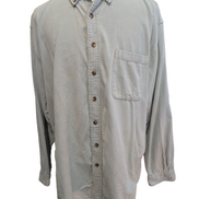 Chemise EDDIE BAUER T.XL TALL Velours Côtelé Vert Pâle Vtg