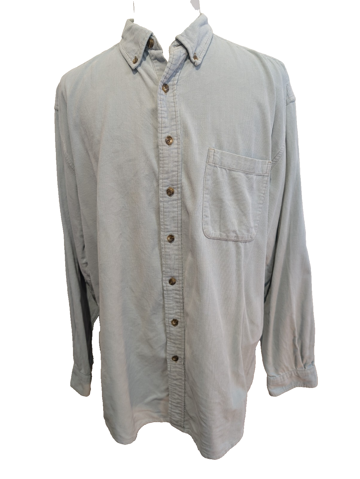 Chemise EDDIE BAUER T.XL TALL Velours Côtelé Vert Pâle Vtg