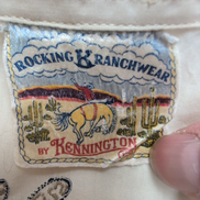 Chemise western Rocking K Ranchwear Kennington brodée crème S vintage