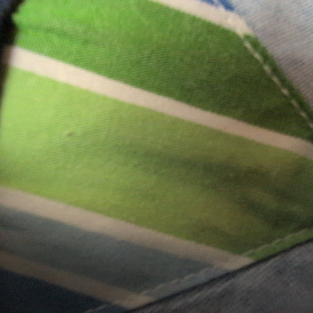 Chemise Tommy Hilfiger Homme Taille L Bleu Vert Larges Rayures Coton