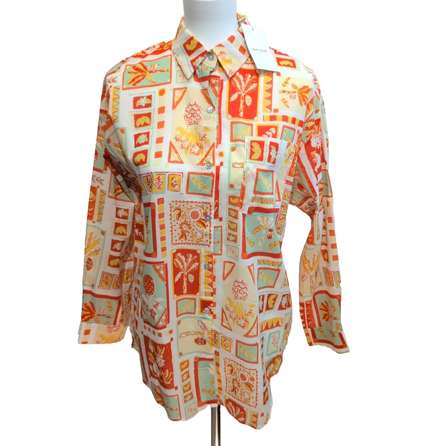 Chemise Hawaïenne Femme Musy Muse Paris S Neuve Coton Manches Longues