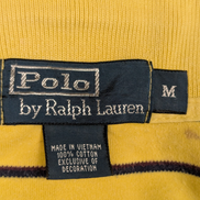 Polo manches courtes Polo Ralph Lauren M jaune rayures marine logo rouge coton