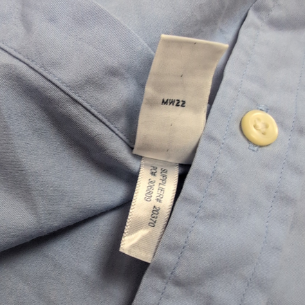 Chemise Ralph Lauren Slim Fit S Bleu Clair Logo Rose Coton Manches Longues