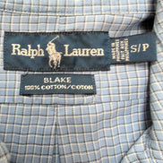 Chemise Ralph Lauren Blake S Bleu Microcarreaux Manches Courtes