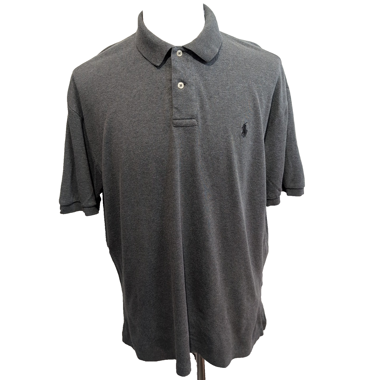 Polo Ralph Lauren Homme L Gris Logo Noir Polo Manches Courtes
