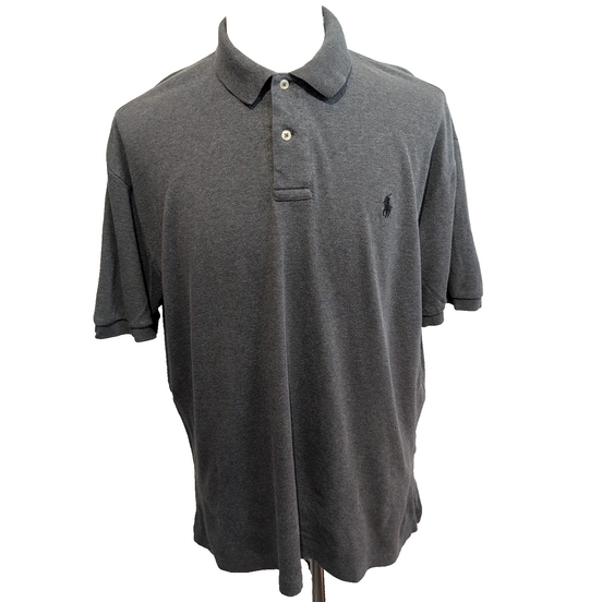 Polo Ralph Lauren Homme L Gris Logo Noir Polo Manches Courtes