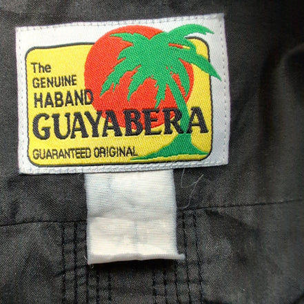 Chemise Guayabera Cuba Panama Noir 4 Poches Grande Taille 3XL 4XL manches courte