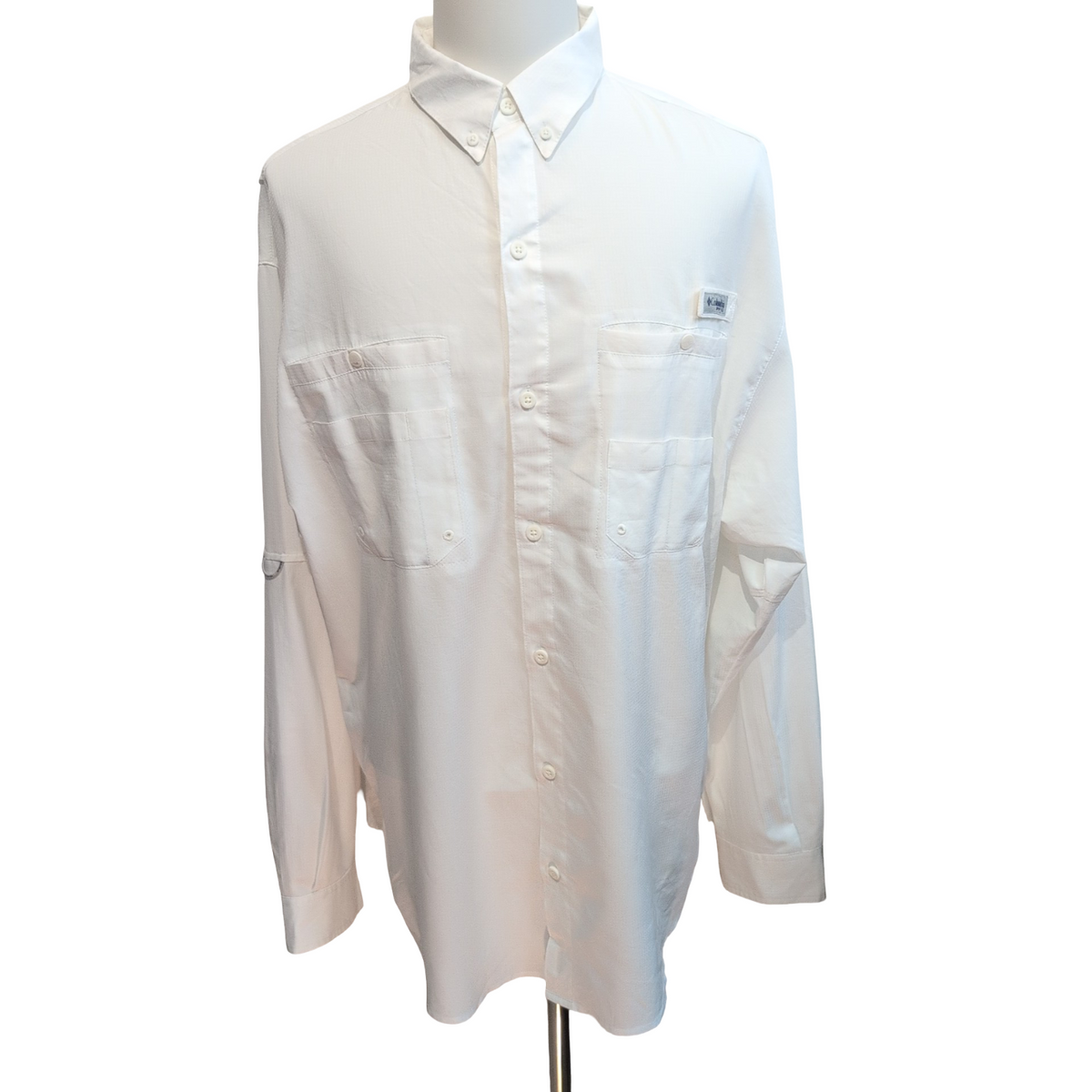 Chemise Pêche Columbia PFG Omni-Shade XLTG Blanc 6 Poches Manches Longues