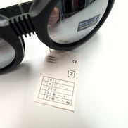 Lunettes de Ski Masque Rétro Noir Mat Verres Miroir Gris Y2K Futuriste