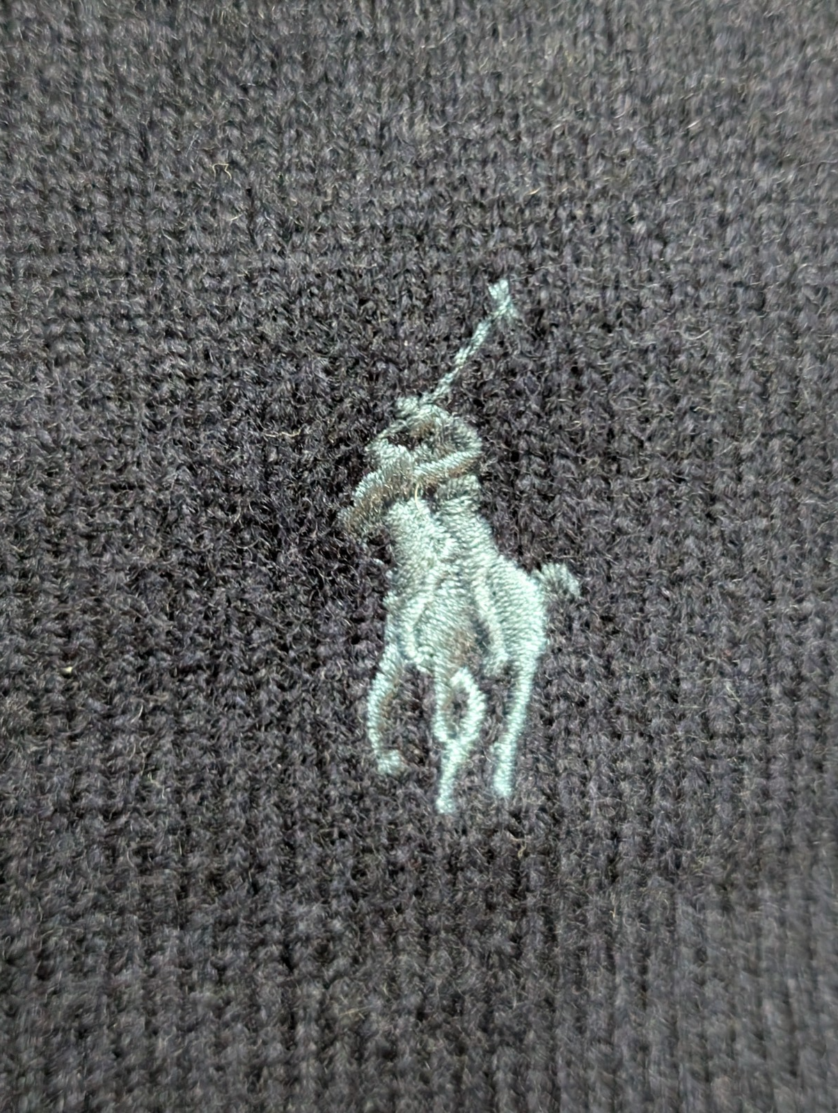 Pull Polo Ralph Lauren 100% Laine Mérinos Bleu Marine Col V - Taille 3XL