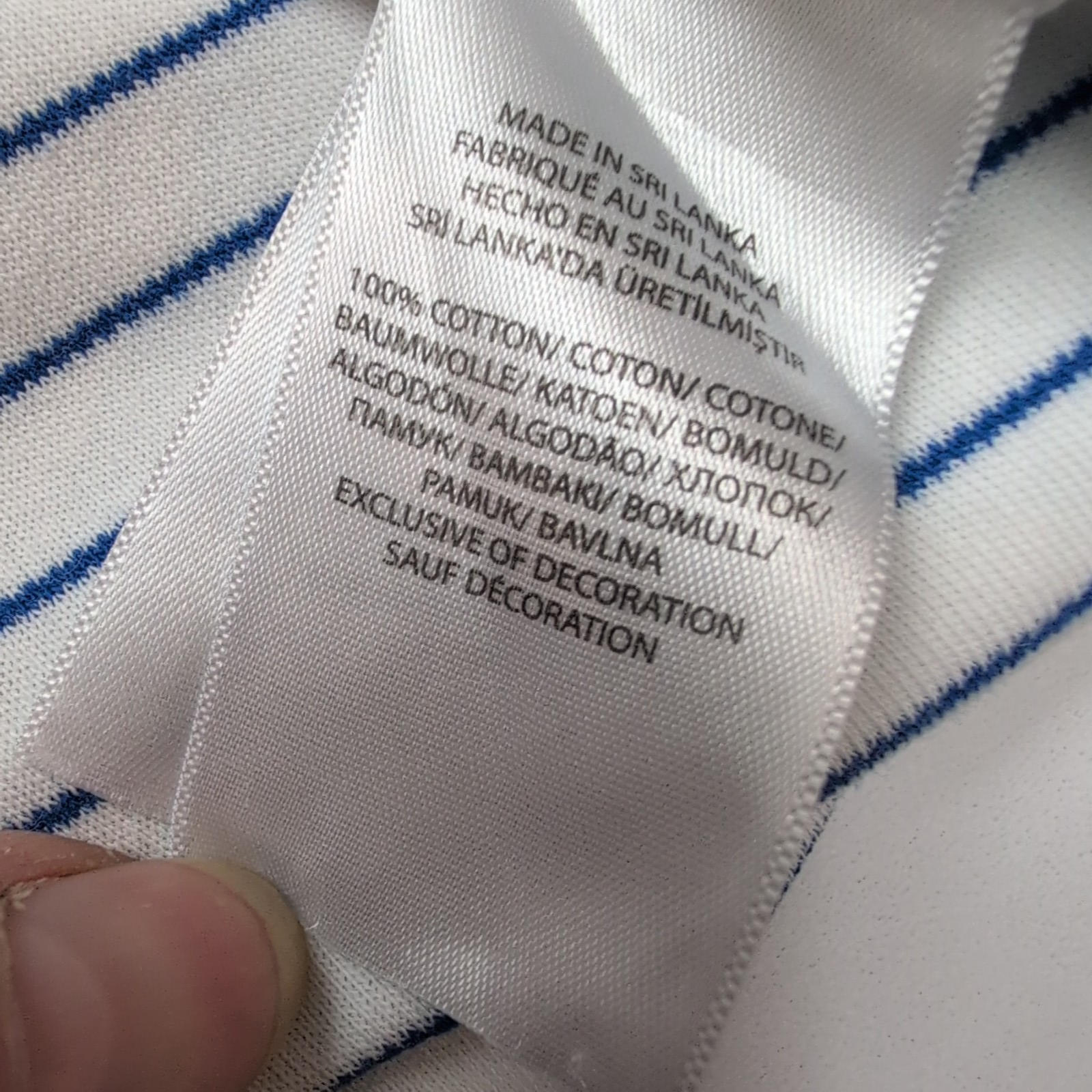 Polo Ralph Lauren Homme L Blanc Rayures Bleues Logo Blanc Polo Manches Courtes
