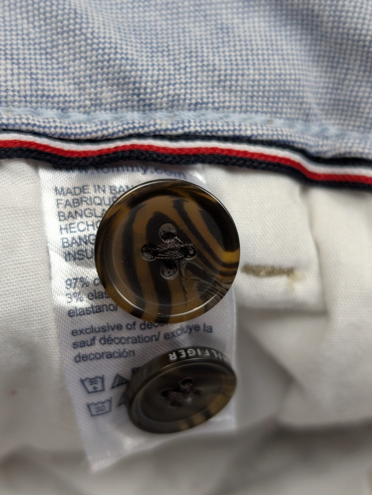 Pantalon chino Tommy Hilfiger stretch crème taille W33xL30 #28ct