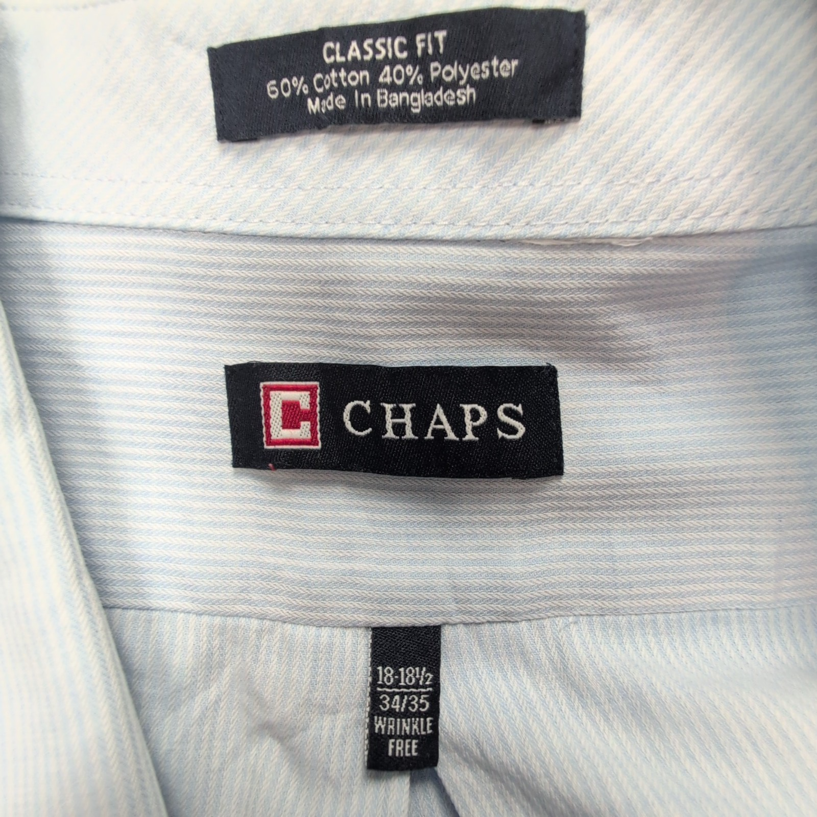 Chemise CHAPS bleu clair à rayures taille XXL #65e