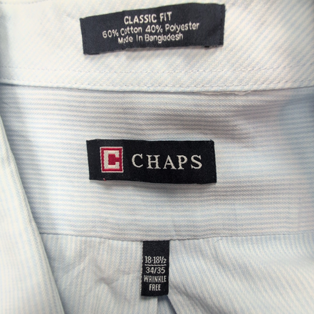 Chemise CHAPS bleu clair à rayures taille XXL #65e