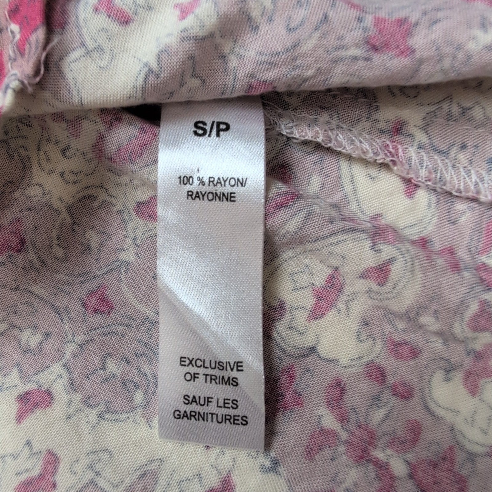 Robe Femme S Rose Crème Rayonne Bretelles Réglables Motif Bohème