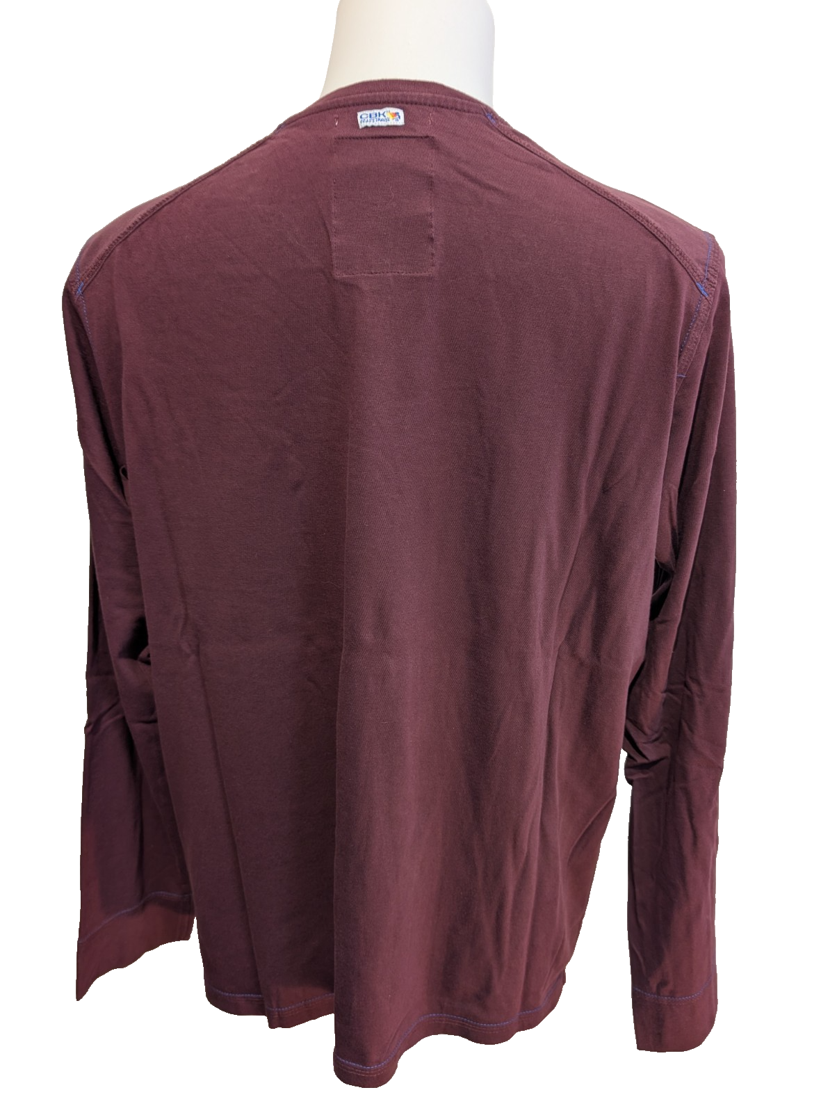 T-Shirt Manches Longues Bordeaux CBK - Taille XL - Poche à Rabat - Neuf sans Éti