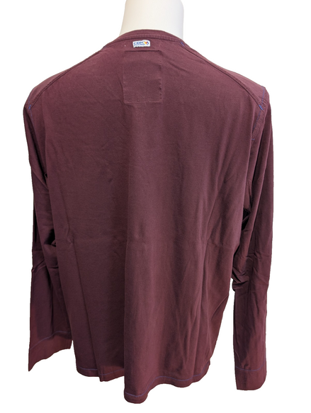 T-Shirt Manches Longues Bordeaux CBK - Taille XL - Poche à Rabat - Neuf sans Éti