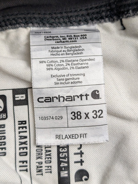 Pantalon Carhartt cargo gris foncé taille 38x32 Très bon état