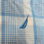 Chemise nautica bleu à carreaux Manche courte Taille XL Une poche logo bred bleu