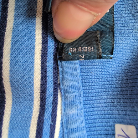 Polo Ralph Lauren Homme XL Bleu Rayures Fines Logo Orange Polo Manches Courtes
