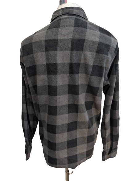 Wrangler M Chemise Flanelle Noire Grise Carreaux Plaid Style Workwear