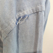 Chemise Pendleton L Bleu Uni Oxford 100% Coton Manches Longues