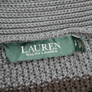Pull Lauren Ralph Lauren femme S gris noir rayures grosse maille coton