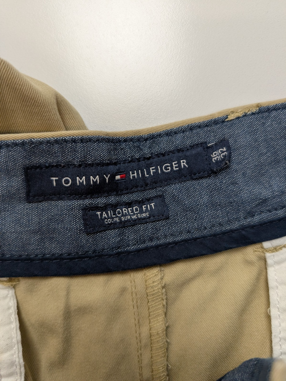Pantalon Chino TOMMY HILFIGER Beige 🌿 Taille W36 L32 🌿 Coupe Taylored Fit Chic