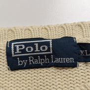Pull POLO Ralph Lauren - Blanc Cassé - Logo Marine - Taille XL/XXL