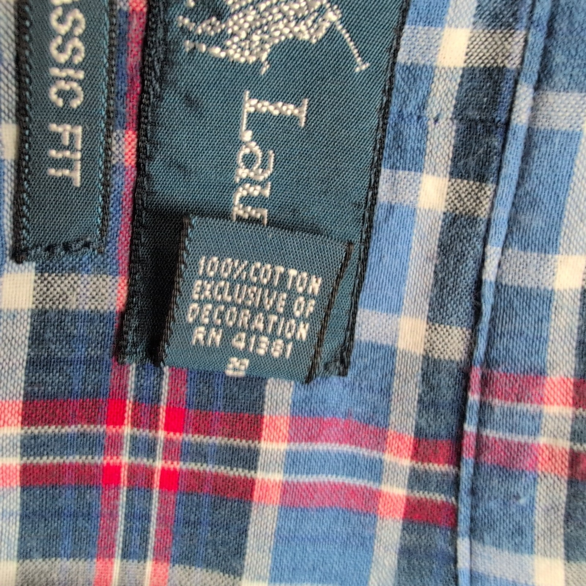 Chemise Ralph Lauren Taille S Classic Fit Carreaux Bleu Rouge Manches Courtes