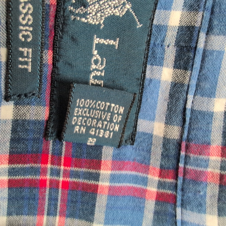 Chemise Ralph Lauren Taille S Classic Fit Carreaux Bleu Rouge Manches Courtes