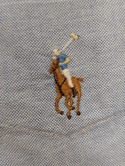 Chemise Ralph Lauren Classic Fit Taille XL Bleu Clair Manches Longues Poche XL