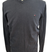 Pull Tommy Hilfiger - Col V - Bleu Marine - Premium Cotton - Taille M