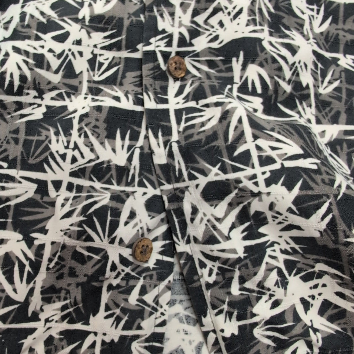 Chemise Hawaïenne Pendleton Soie Coton Noir Bambou M
