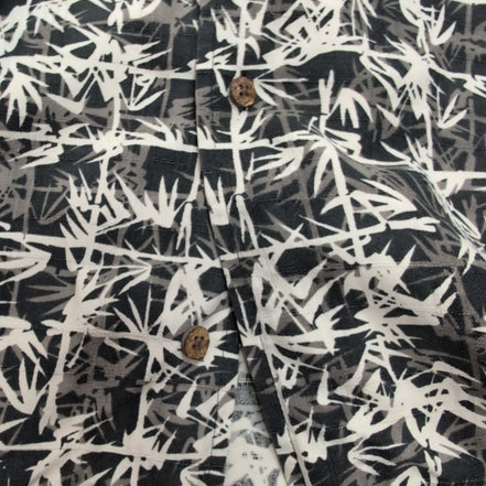 Chemise Hawaïenne Pendleton Soie Coton Noir Bambou M