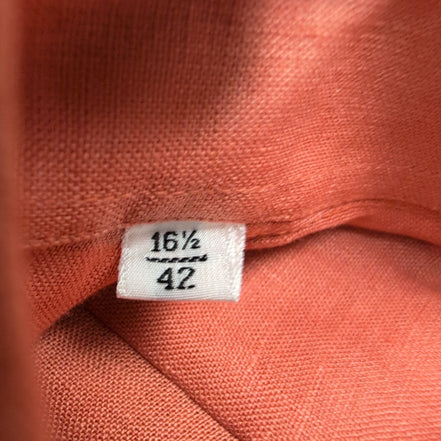 Chemise Peter & Sons New York L/XL 100% Lin Orange Neuve Sans Étiquette