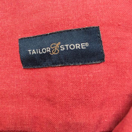 Chemise Tailor Store 100% Lin Rouge Manches Longues Taille S