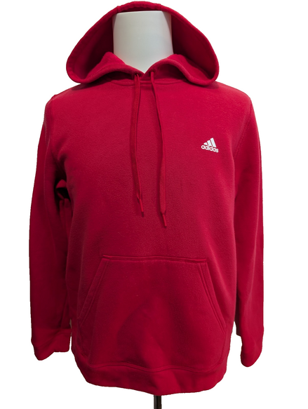 ➜ Sweat à Capuche Adidas Rouge Logo Blanc - Taille L (Ajusté)