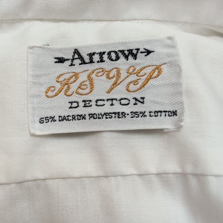 Arrow Chemise Smoking Blanche Made in USA Poignets Mousquetaires Homme M L