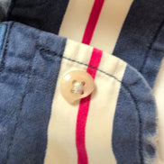 Chemise Ralph Lauren Blair M Rayures Bleu Blanc Rouge Logo Rouge