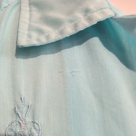 Chemise Guayabera Maya Real 3XL Bleu Brodée 4 Poches Made in Mexico