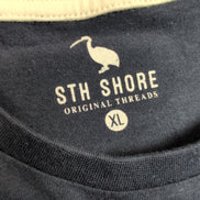 T-shirt STH Shore XL Bleu Marine Surf Logo Dos Neuf avec Étiquette
