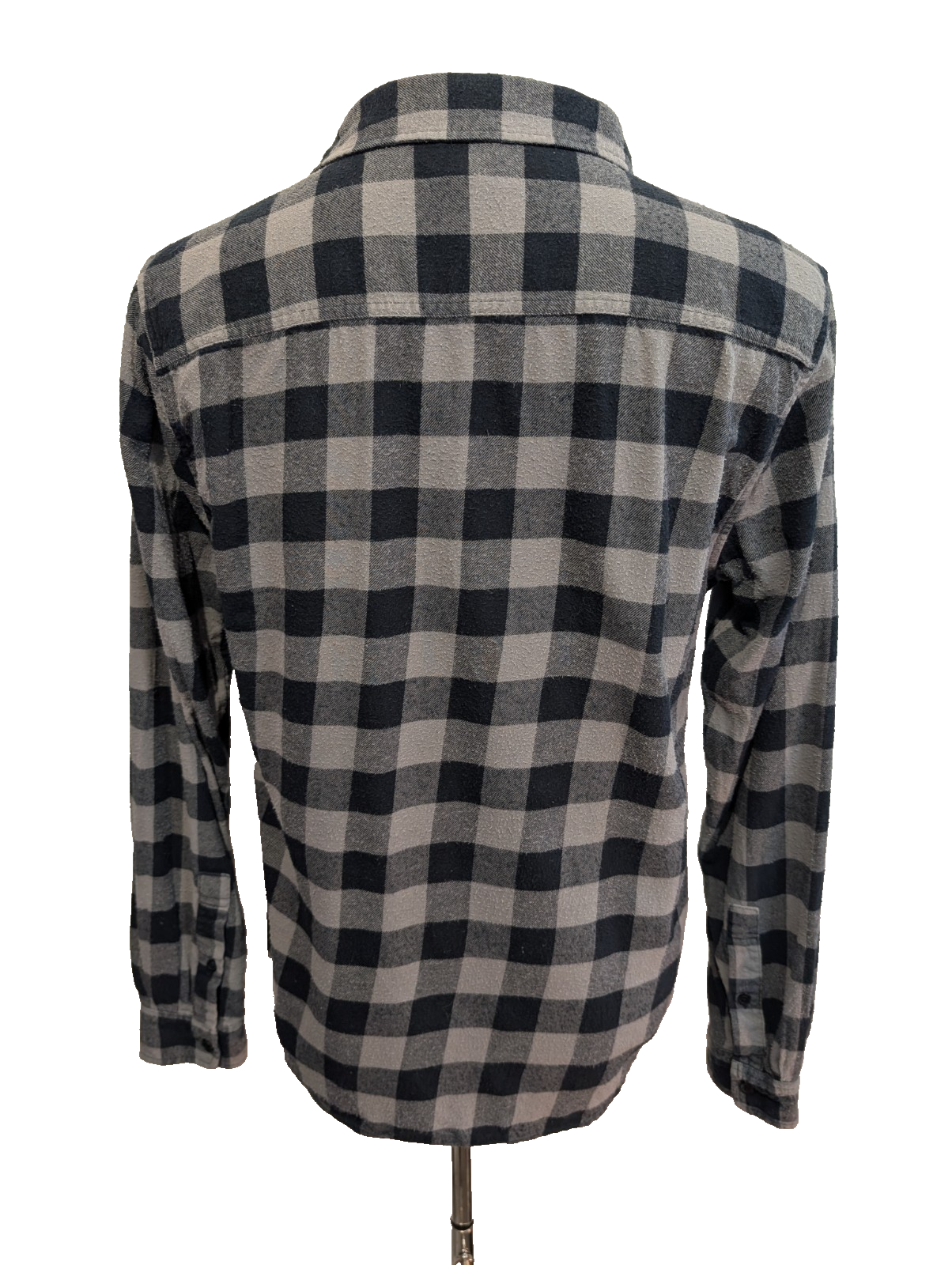 🔥 CHEMISE FLANELLE LEE VINTAGE L (G) CARREAUX NOIR GRIS DOUBLE POCHE