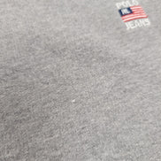 Sweat Polo Jeans Ralph Lauren XL gris logo drapeau USA brodé col rond