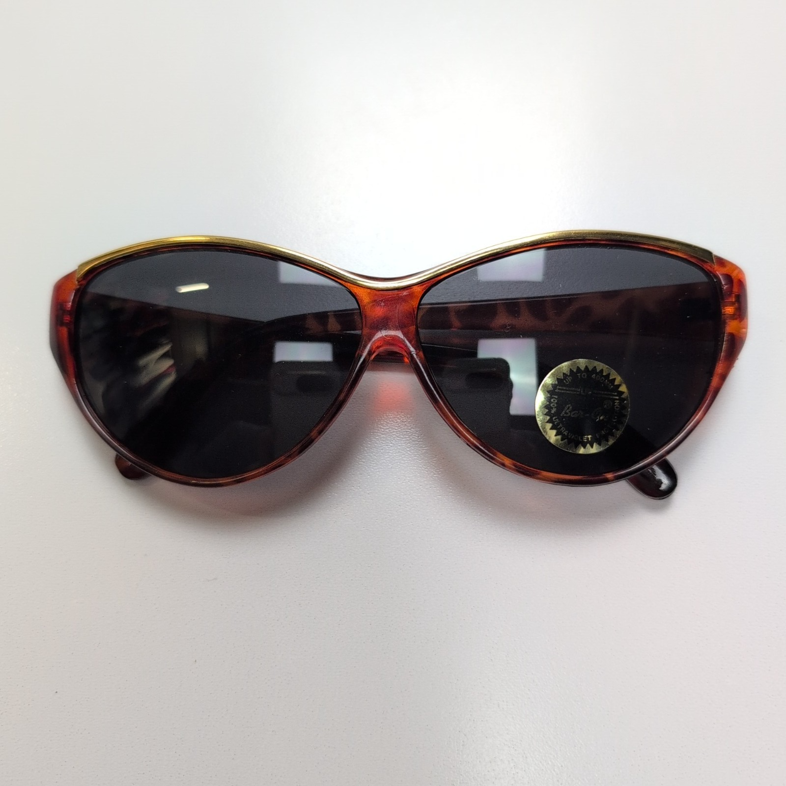 Lunettes de soleil Bar-On® Femmes Marron Effet Bois Liseré Doré Y2K
